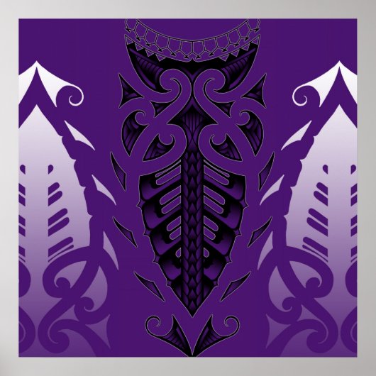 Poster tatouage d'inspiration maorie (Devant)