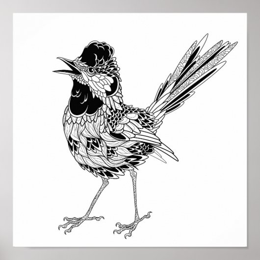 Poster Tatouage d'oiseaux 2 (Devant)