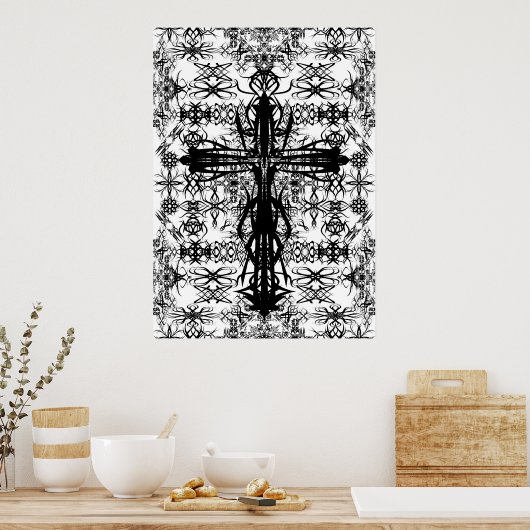Poster tatouage et croix (Cuisine)