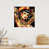 Poster Tatouage fille de la campagne (Cuisine)