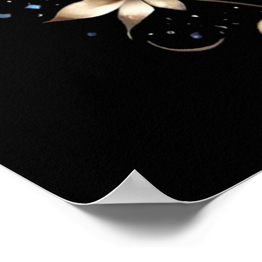 Poster Tatouage Main Noir Et Or (Coin)