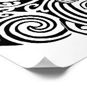 Poster Tatouage Maori - Noir et Blanc (Coin)
