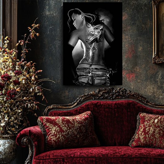 Poster Tatouage noir et blanc