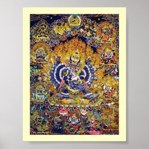 Poster Tatouage oriental frais d'un dieu de la mort de