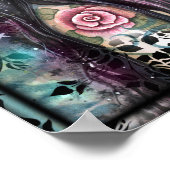 Poster Tatouage rose Art Imaginaire contemporain (Coin)