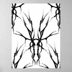 Poster Tatouage tribal de crâne de cerf Miroir numérique