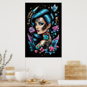 Poster Tatouages Et Roses (Cuisine)