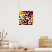 Poster Tattoo Beach Pin-up (Cuisine)