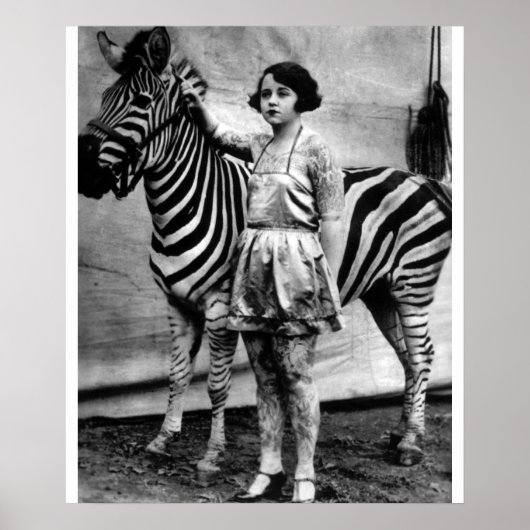 Poster Tattooé Circus Lady et Zebra (Devant)