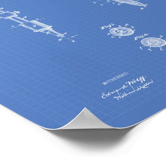 Poster Tattooing Machine 1891 Patent Art Blueprint (Coin)