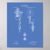 Poster Tattooing Machine 1891 Patent Art Blueprint (Devant)