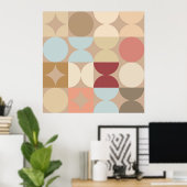 Poster Tauige Beige Blush rose Bleu clair Art rétro (Bureau à domicile)