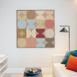 Poster Tauige Beige Blush rose Bleu clair Art rétro<br><div class="desc">Beau beige taupe contemporain, crème d'ivoire blanc cassé, bleu turquoise, menthe et bleu clair aqua turquoise couleur vert turquoise demi cercles géométriques et motif en mosaïque carré. Elégant, élégant et éclectique design minimalisme pour le décorateur artistique, décorateur artistique, branché populaire, style d'art rétro vintage ou abstrait amateur de motifs géométriques...</div>