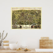 Poster Taunton Massachusetts 1875 Antique Panoramic Map (Cuisine)