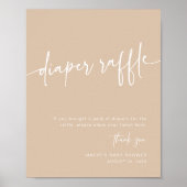 Poster Taupe Diaper Raffle Signal Neutre Moderne Minimal (Devant)