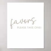 Poster Taupe et blanc minimal Fête des mariées de script (Devant)