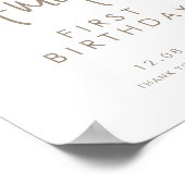 Poster Taupe Script manuscrit Premier anniversaire Bienve (Coin)