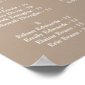 Poster Taupe Wedding Alphabetical Seating Chart (Coin)
