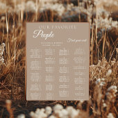 Poster Taupe Wedding Alphabetical Seating Chart