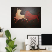 Poster Taurean Bulls Animal Art (Bureau à domicile)
