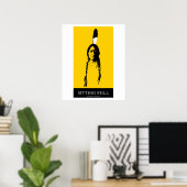 Poster Taureau assis en jaune (Bureau à domicile)