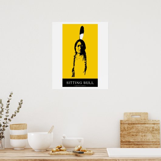 Poster Taureau assis en jaune (Cuisine)