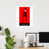 Poster Taureau assis en rouge (Bureau à domicile)