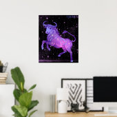 Poster Taureau céleste – Art d'astrologie (Bureau à domicile)