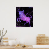 Poster Taureau céleste – Art d'astrologie (Cuisine)