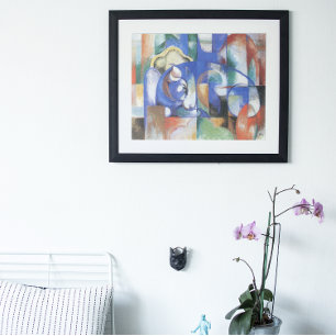 Poster Taureau couché par Franz Marc, Art cubisme vintage