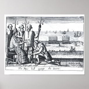 Poster Taureau du pape contre la reine en 1570