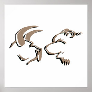 Poster Taureau et ours