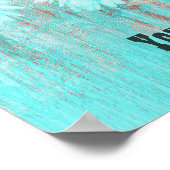 Poster Taureau Rustique Turquoise Ouest Taureau Taureau S (Coin)