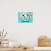 Poster Taureau Rustique Turquoise Ouest Taureau Taureau S (Cuisine)