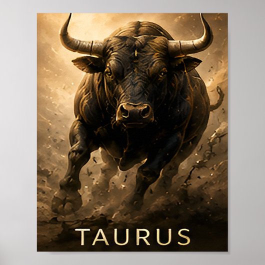 Poster Taureau Symbole Zodiaque Céleste Astrologie (Devant)
