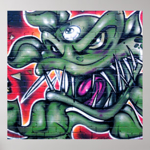 Poster Taurian - Spray peinture graffiti art plante