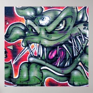 Poster Taurian - Spray peinture graffiti art plante