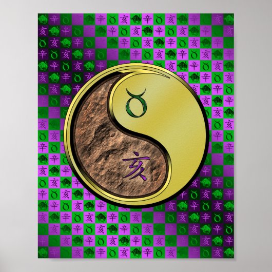 Poster Taurus & Boar métallique (Devant)