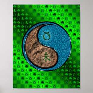 Poster Taurus et chèvre d'eau