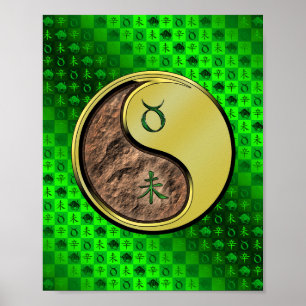 Poster Taurus et chèvre métallique