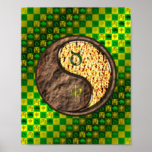 Poster Taurus et singe du feu