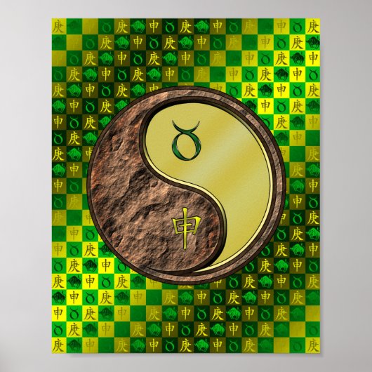 Poster Taurus et singe métallique (Devant)