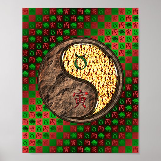 Poster Taurus et tigre de feu (Devant)