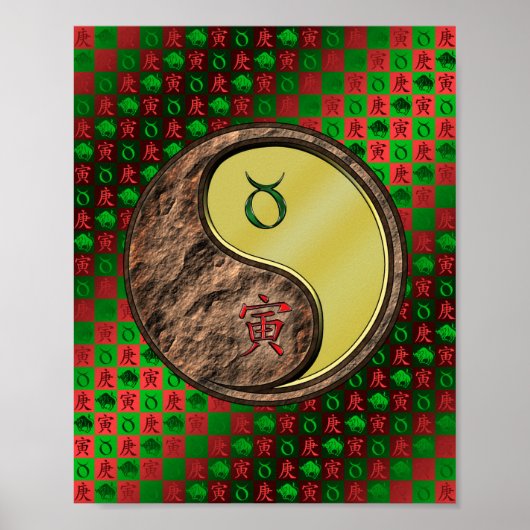 Poster Taurus et tigre métallique (Devant)