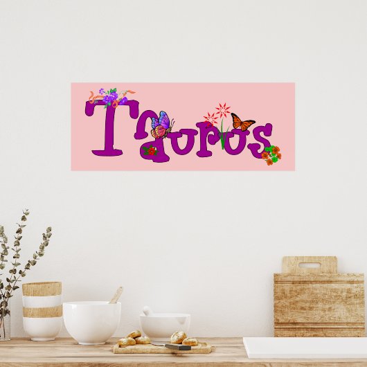 Poster Taurus Fleurs (Cuisine)