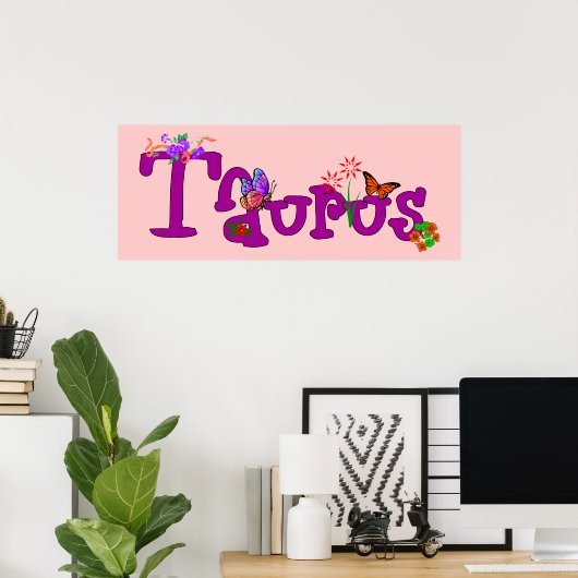 Poster Taurus Fleurs (Bureau à domicile)