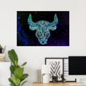 Poster taurus l'affiche bull zodiac (Bureau à domicile)