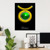 POSTER TAURUS /OR, EMÉRALD VERT SIGNE ZODIAC JEWEL (Bureau à domicile)