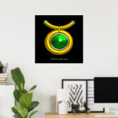 POSTER TAURUS /OR, EMÉRALD VERT SIGNE ZODIAC JEWEL (Bureau à domicile)