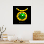 POSTER TAURUS /OR, EMÉRALD VERT SIGNE ZODIAC JEWEL (Cuisine)